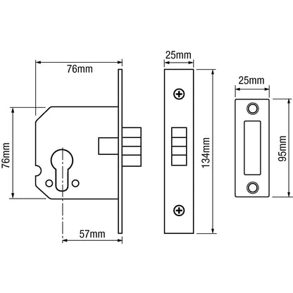 G7006 Euro Sliding Mortice Clawbolt