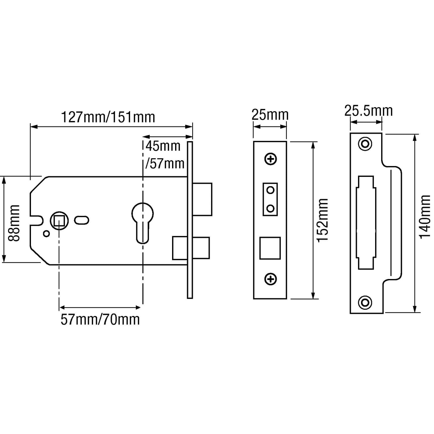 G7011/G7012 Horizontal Euro Mortice Sashlock