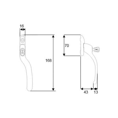 Connoisseur Offset Locking Espag UPVC UPVC Window Handles