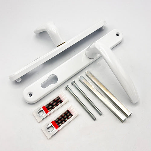 Atlanta Lever Moveable Pad UPVC Multipoint Door Handles - 92mm/62mm PZ Sprung 215mm Screw Centres