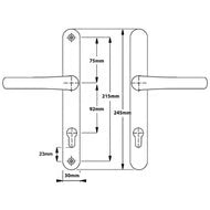 Lever UPVC Multipoint Door Handles - 92mm PZ 215mm Screw Centres