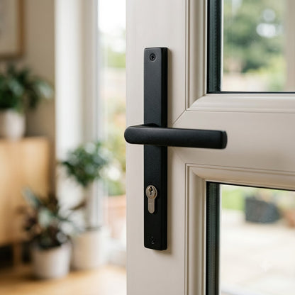 London Lever Lever UPVC Multipoint Door Handles - 48mm PZ Sprung 215mm Screw Centres