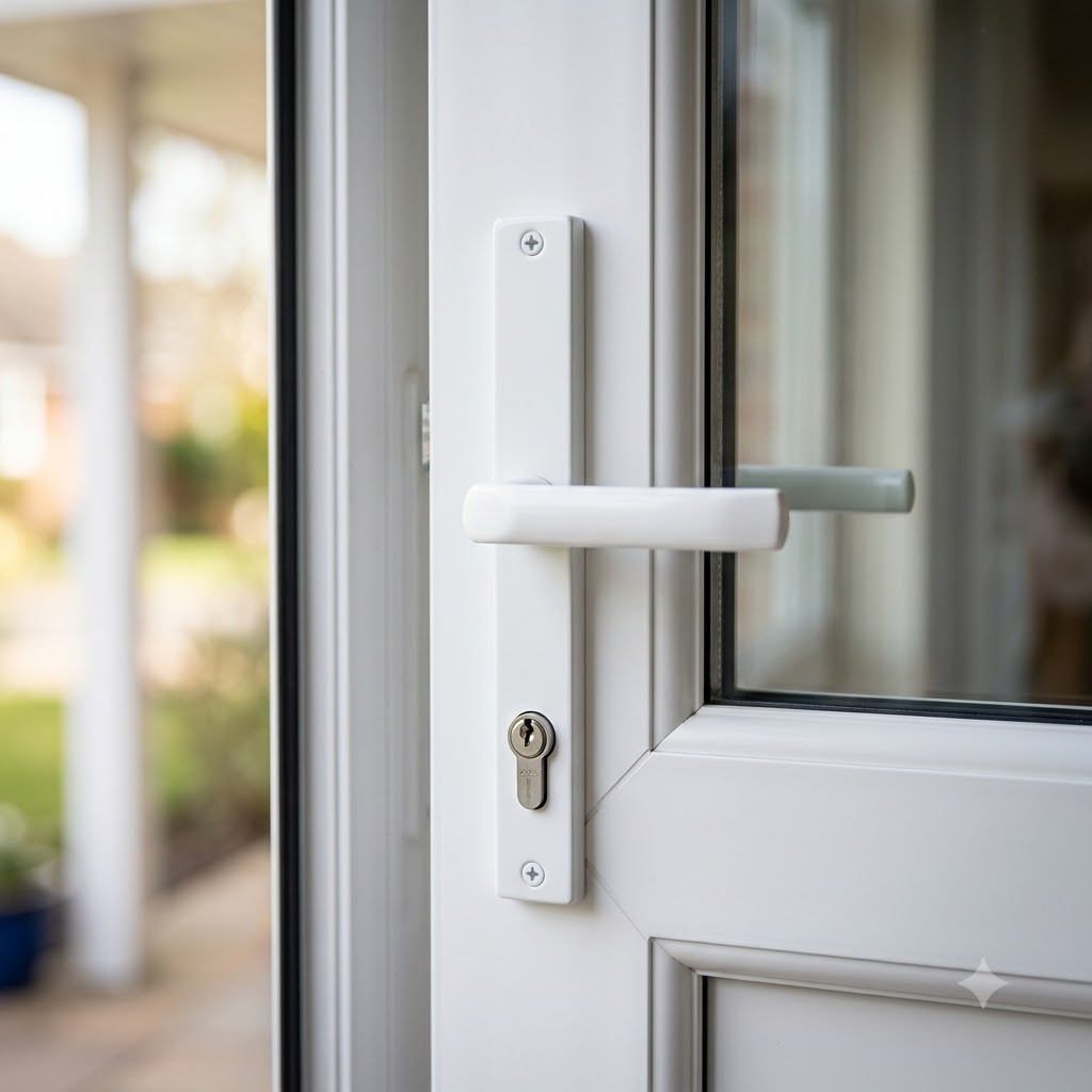 London Lever Lever UPVC Multipoint Door Handles - 48mm PZ Sprung 215mm Screw Centres