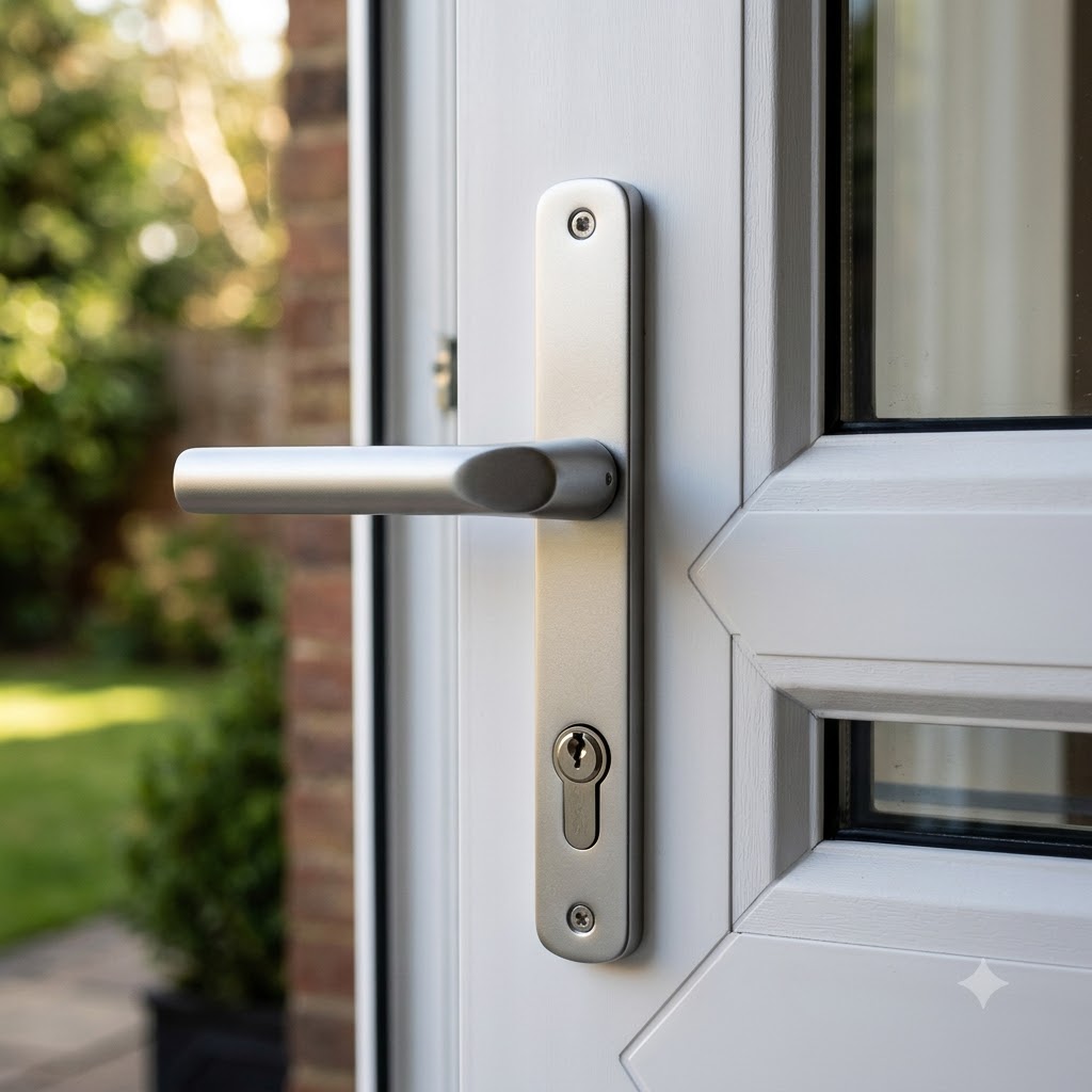 Lever UPVC Multipoint Door Handles - 70mm PZ Unsprung 180mm Screw Centres