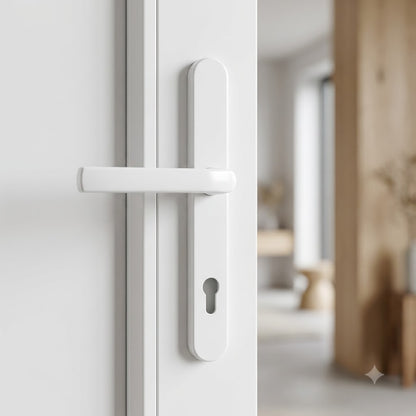 London Lever Moveable Pad UPVC Multipoint Door Handles - 92mm/62mm PZ Sprung 240mm Screw Centres