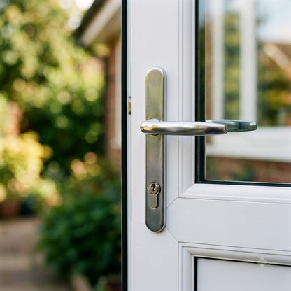 Atlanta PAS24 Lever Lever UPVC Multipoint Door Handles - 92mm PZ Unsprung 122mm Screw Centres