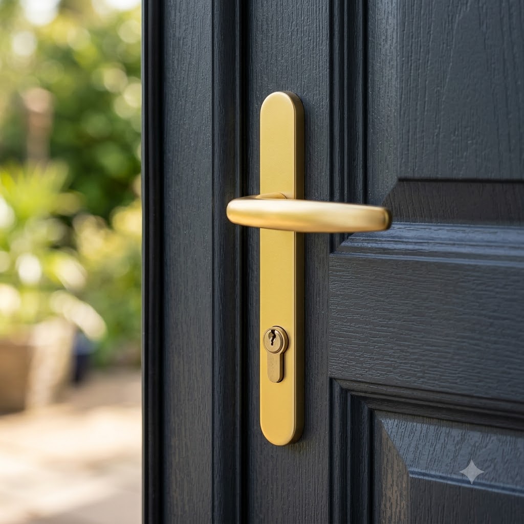 Atlanta PAS24 Lever Lever UPVC Multipoint Door Handles - 92mm PZ Unsprung 122mm Screw Centres