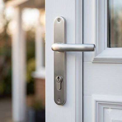 Atlanta PAS24 Lever Lever UPVC Multipoint Door Handles - 92mm PZ Unsprung 122mm Screw Centres