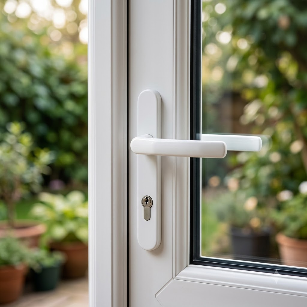 Atlanta PAS24 Lever Lever UPVC Multipoint Door Handles - 92mm PZ Unsprung 122mm Screw Centres