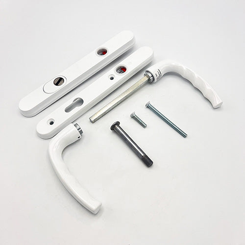 Atlanta PAS24 Lever Lever UPVC Multipoint Door Handles - 92mm PZ Unsprung 122mm Screw Centres