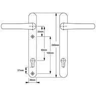 Lever UPVC Multipoint Door Handles - 92mm PZ Sprung 122mm Screw Centres