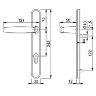 Atlanta Lever Moveable Pad UPVC Multipoint Door Handles - 92mm PZ Sprung 122mm Screw Centres