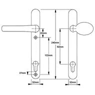 Atlanta Lever Moveable Pad UPVC Multipoint Door Handles - 92mm PZ Sprung 122mm Screw Centres
