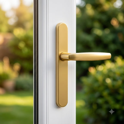 Atlanta Lever Fixed Pad UPVC Multipoint Door Handles - 92mm PZ Sprung 122mm Screw Centres
