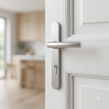 Atlanta Lever Fixed Pad UPVC Multipoint Door Handles - 92mm PZ Sprung 122mm Screw Centres