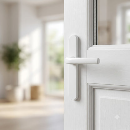 Atlanta Lever Fixed Pad UPVC Multipoint Door Handles - 92mm PZ Sprung 122mm Screw Centres