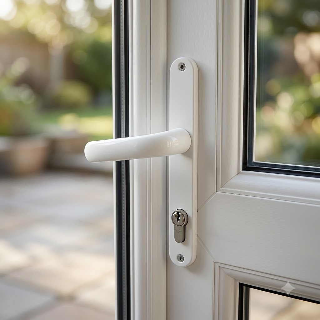 Tokyo PAS24 Lever Lever UPVC Multipoint Door Handles - 92mm PZ Sprung 215mm Screw Centres