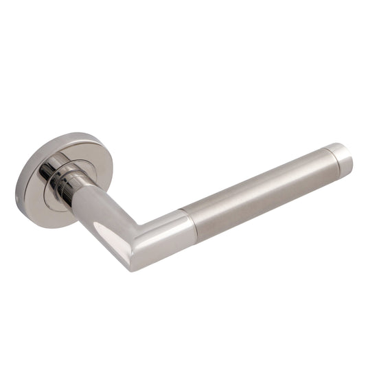 Dual Finish Mitred Lever On Rose