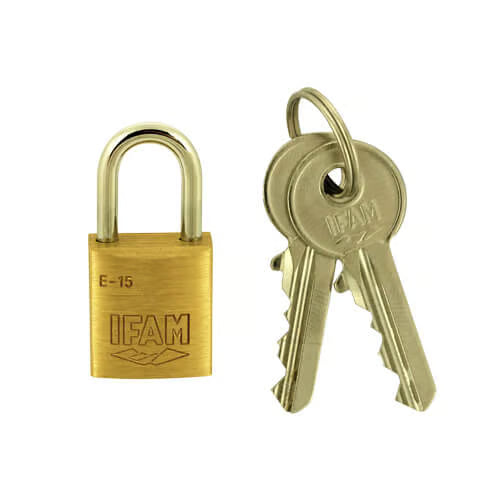 E Series 15mm Open Shackle Brass Padlock