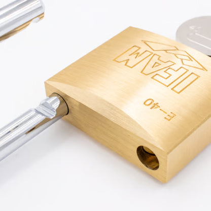 E Series 40mm Long Shackle Brass Padlock