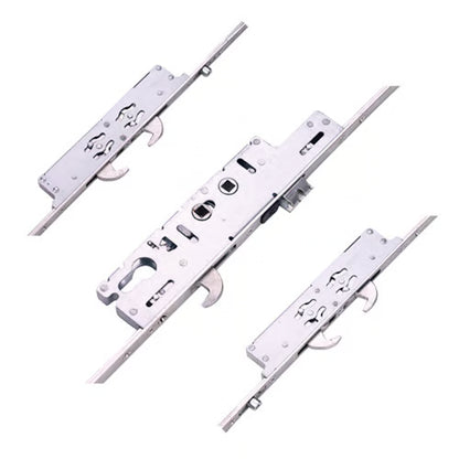Duplex Latch 5 Hook 4 Roller Multipoint Door Lock - 16mm Faceplate Option 1 (top hook to spindle = 543mm)