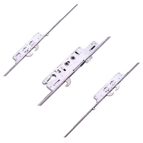 Duplex Latch 5 Hook 2 Roller Double Spindle Multipoint Door Lock (top hook to spindle = 733mm)