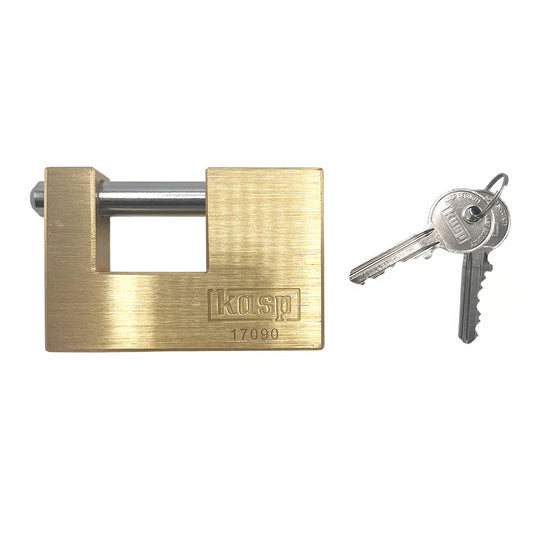 90mm Closed Shackle Brass Shutter Padlock