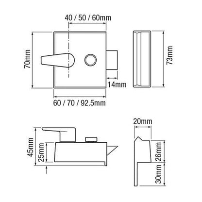 1026 Non Deadlocking Nightlatch (case only)