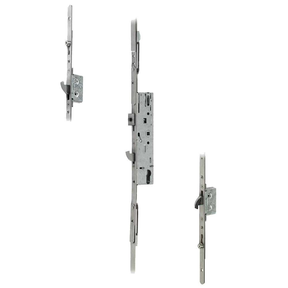 Professional Lever Operated Latch & Hook - 2 Adjustable Hooks 2 Rollers (UPVC Door)