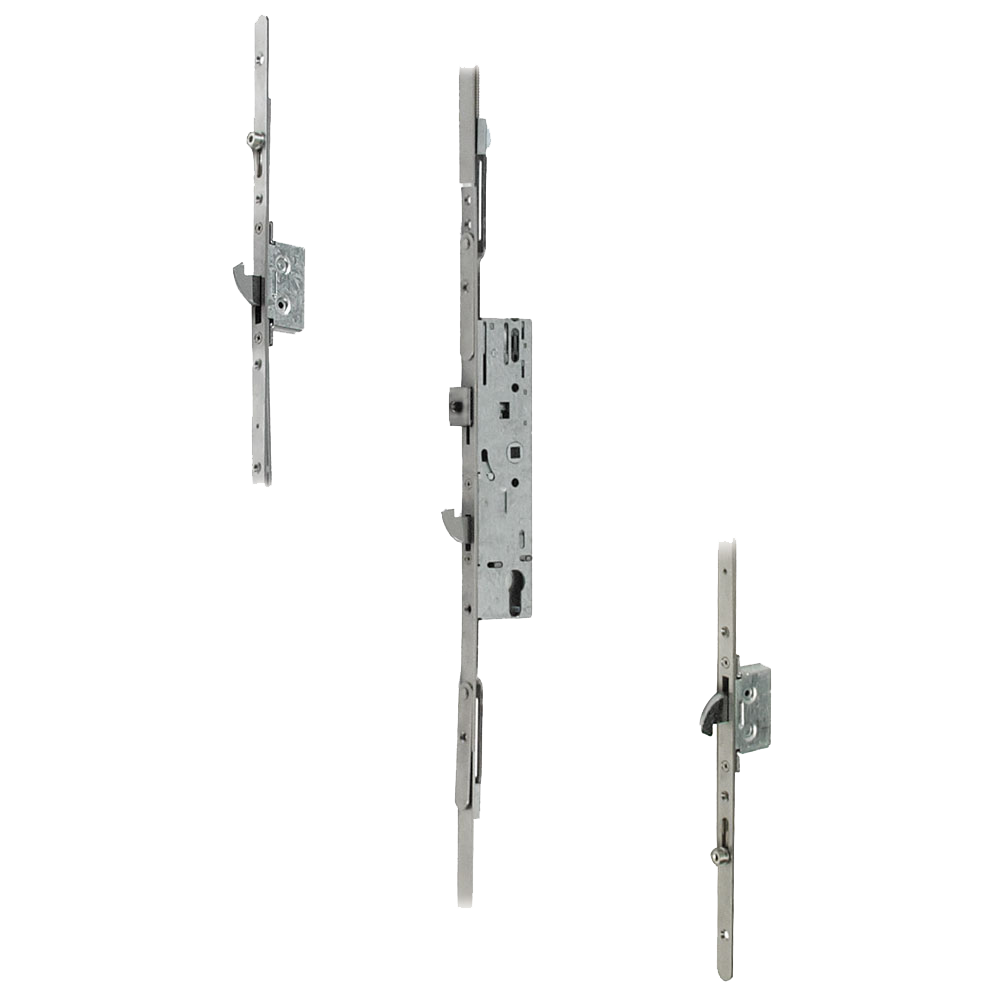Professional Lever Operated Latch & Hook - 2 Adjustable Hooks 2 Rollers (UPVC Door)