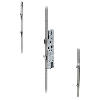 Universal Lever Operated Latch & Hook - 2 Adjustable Rollers 2 Mushroom (UPVC Door)