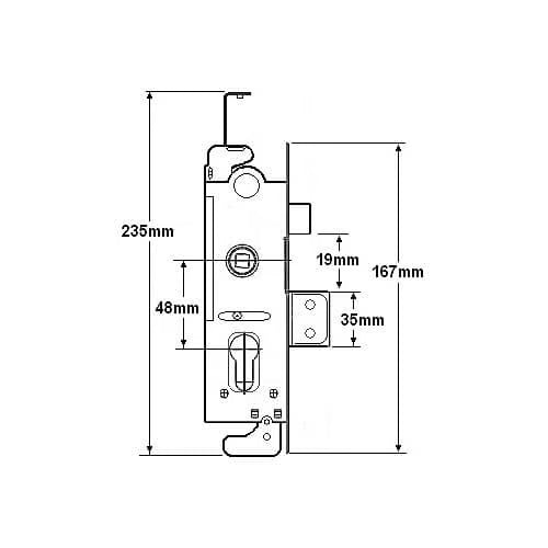 L22174 Everest Genuine Multipoint Gearbox - Lift Lever or Split Spindle
