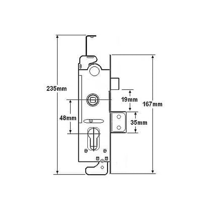 L22174 Everest Genuine Multipoint Gearbox - Lift Lever or Split Spindle