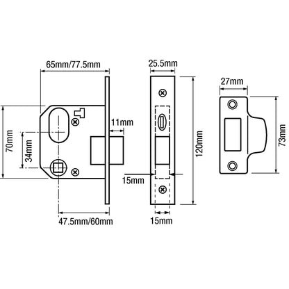 L2332 Oval Mortice Nightlatch Case Only