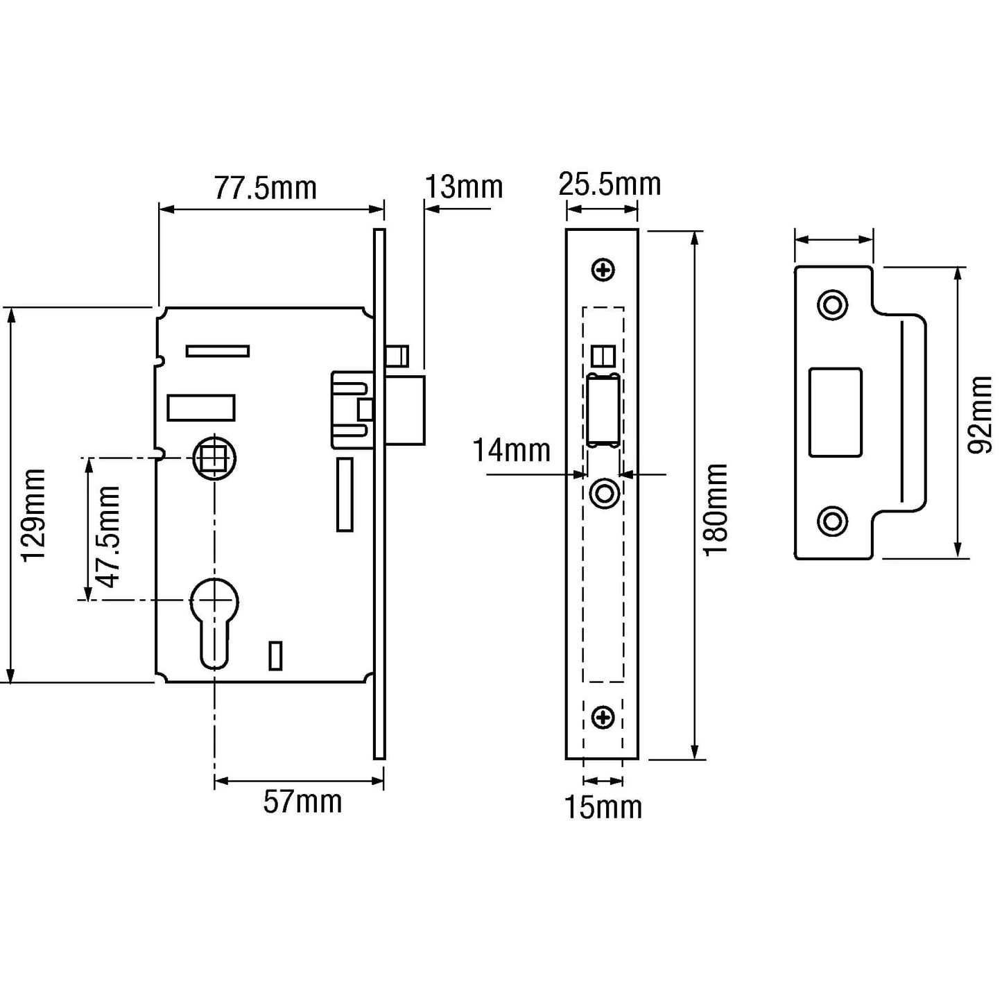 L2349 Euro Mortice Nightlatch