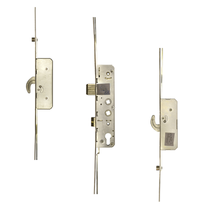 Lever Operated Twin Spindle Latch & Deadbolt - 2 Hook 2 Roller