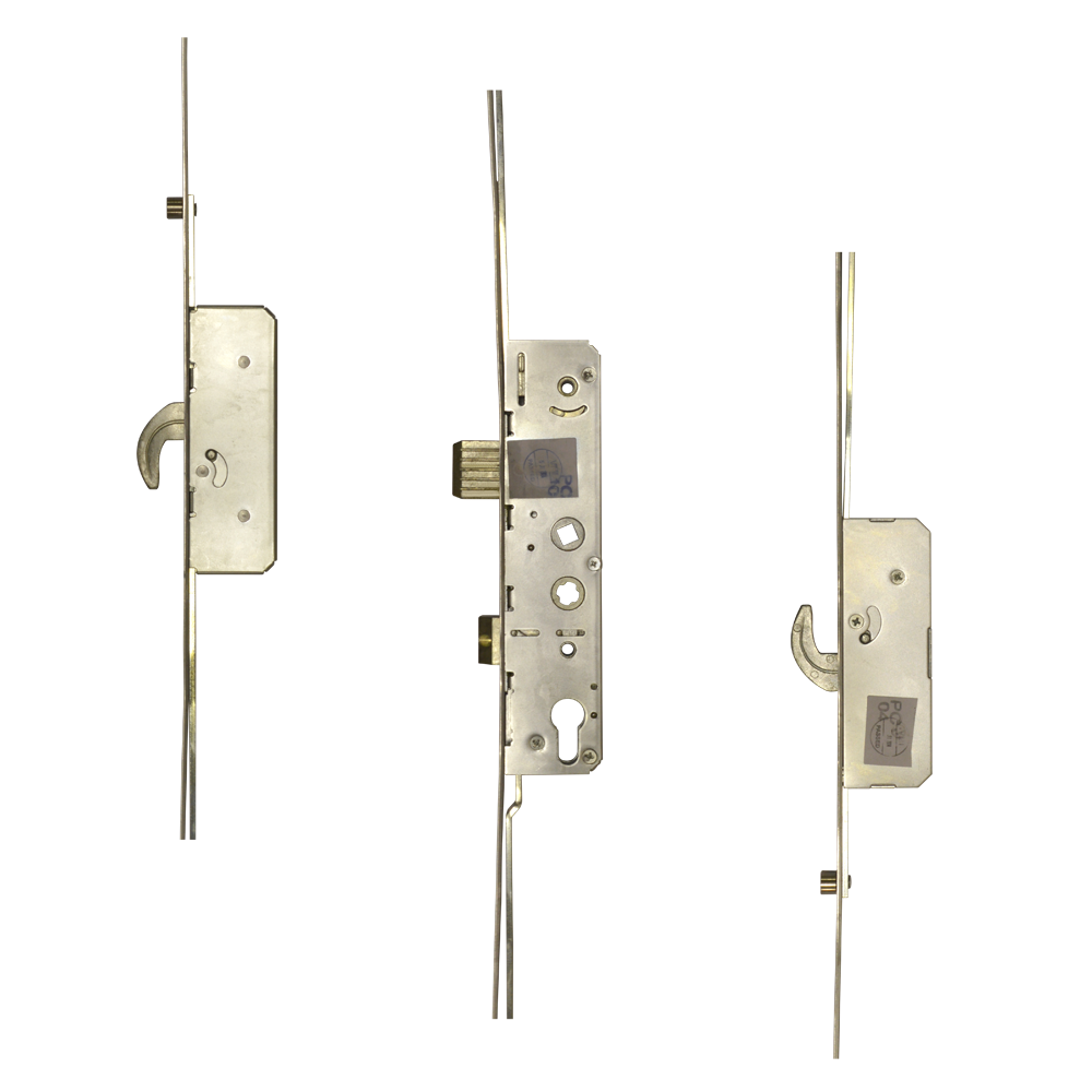 Lever Operated Twin Spindle Latch & Deadbolt - 2 Hook 2 Roller