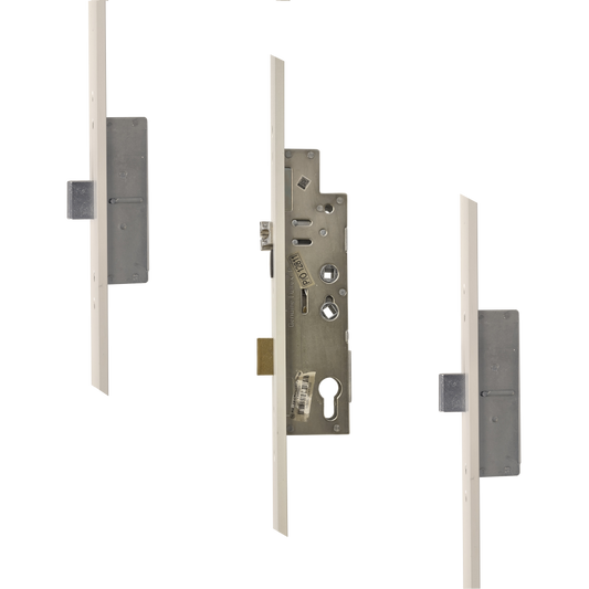 Crimebeater 44mm Wide Faceplate Lever Operated Latch & Deadbolt Twin Spindle 2 Dead Bolt