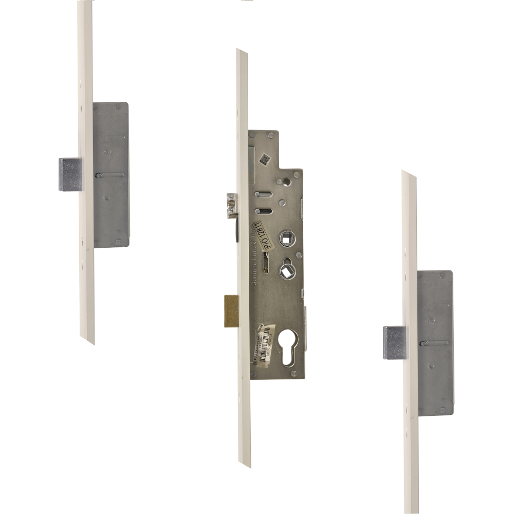 Crimebeater 44mm Wide Faceplate Lever Operated Latch & Deadbolt Twin Spindle 2 Dead Bolt