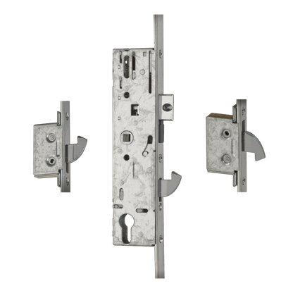 Lever Operated Latch & Hookbolt Split Spindle 20mm Flat - 2 Hook