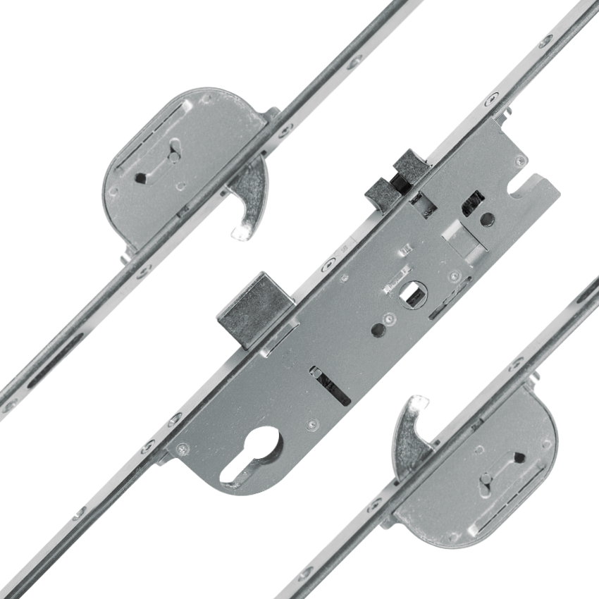 Lever Operated Latch & Deadbolt Split Spindle - 2 Hook