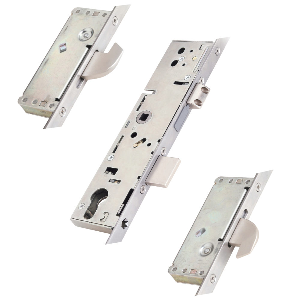 2 Large Hook Split Spindle Latch & Deadbolt With 20mm Radius Faceplate