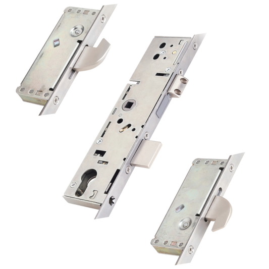 2 Large Hook Split Spindle Latch & Deadbolt With 20mm Radius Faceplate