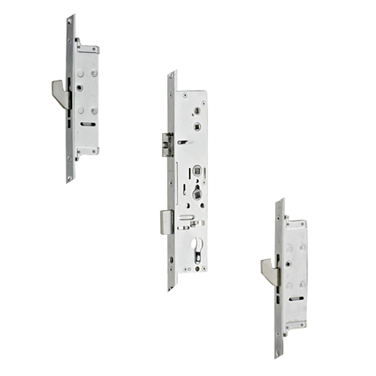 Lever Operated Latch & Deadbolt 92/62 Twin Spindle 20mm Radius 2 Hook