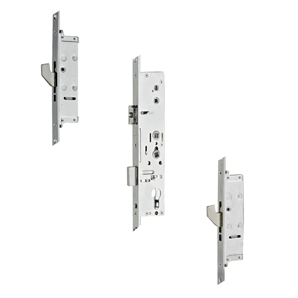Lever Operated Latch & Deadbolt 92/62 Twin Spindle 20mm Radius 2 Hook