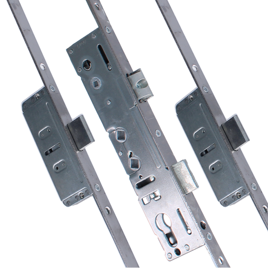 Lever Operated Latch & Deadbolt Twin Spindle - 2 Dead Bolt