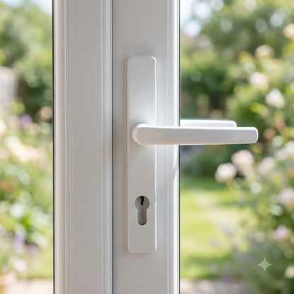 Lever Moveable Pad UPVC Multipoint Door Handles - 117mm/86mm PZ Sprung 237mm Screw Centres