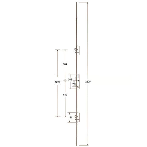 Latch Deadbolt 2 Hooks 2 Anti Lift Pins Lift Lever Bifold Multipoint Door Lock -Smarts ALUK version (top hook to spindle = 584mm)