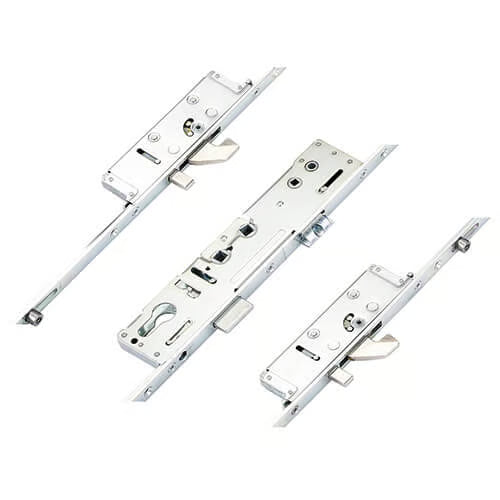 Latch Deadbolt 2 Hooks 2 Anti Lift Pins 2 Rollers Lift Lever or Double Spindle Multipoint Door Lock - Option 1 (top hook to spindle = 720mm)