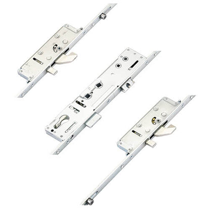 Latch Deadbolt 2 Hooks 2 Anti Lift Pins 2 Rollers Lift Lever or Double Spindle Multipoint Door Lock - Option 2 (top hook to spindle = 618mm)